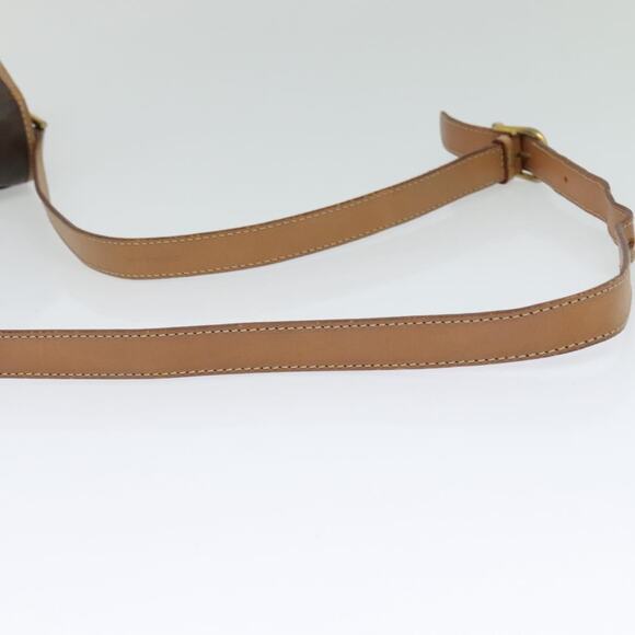 CELINE Macadam Canvas Circle Shoulder Bag Pvc Leather Brown Gold - Picture 7 of 12